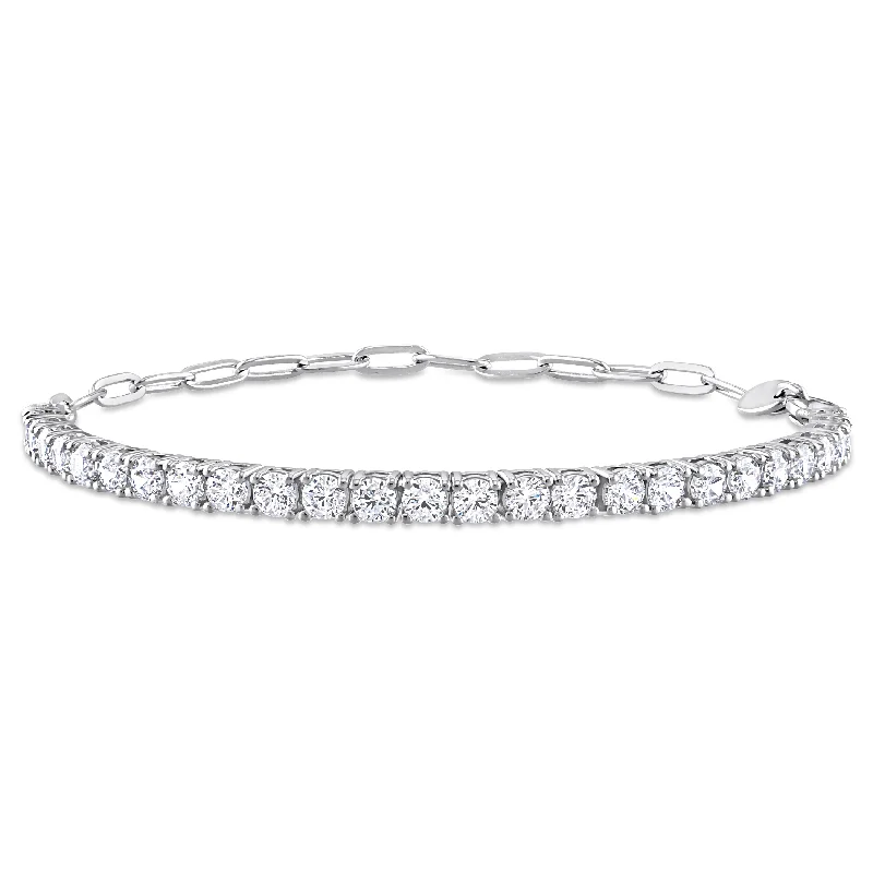 men’s beaded bracelet with charm for style -Miadora 5ct TGW Cubic Zirconia Tennis Bracelet in Sterling Silver - 7.5in