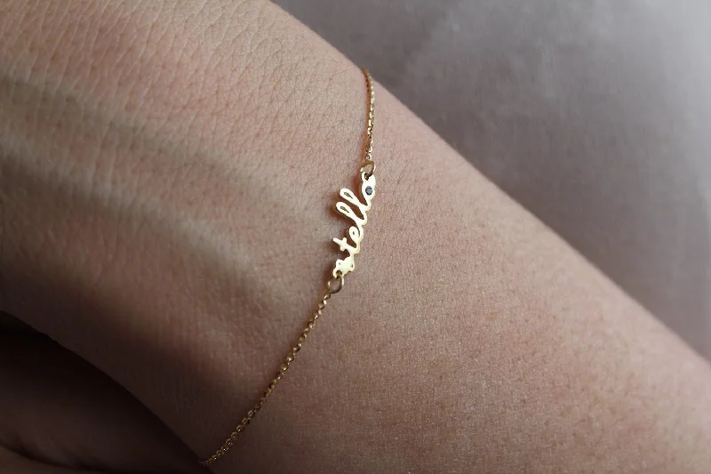 delicate bracelet for a wedding -Personalized Bracelet, Gold Name Bracelet