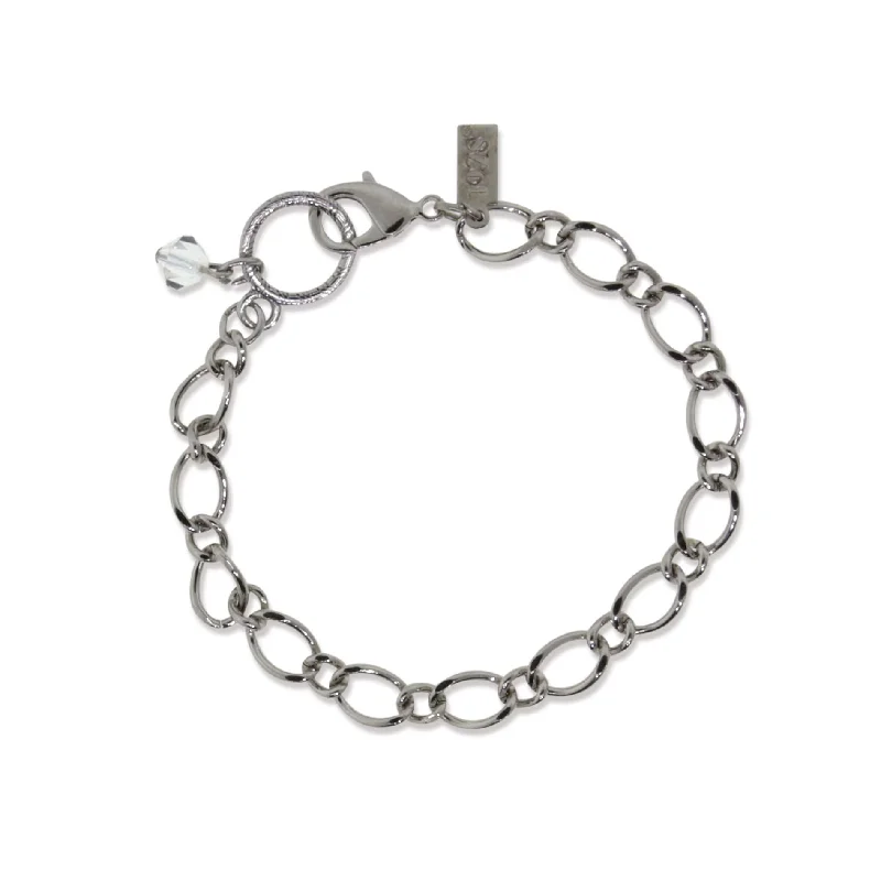 trendy silver bracelet with charm -1928 Jewelry® Pewter Charm Holder Bracelet