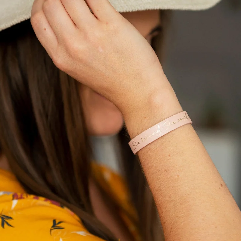 gold chain bracelet for women -She Believed Bracelet