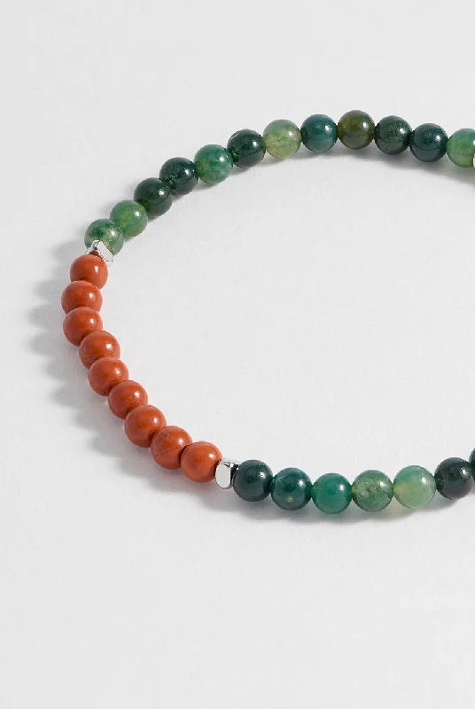 engraved bracelet for anniversary -Mens Gemstone Beaded Bracelet