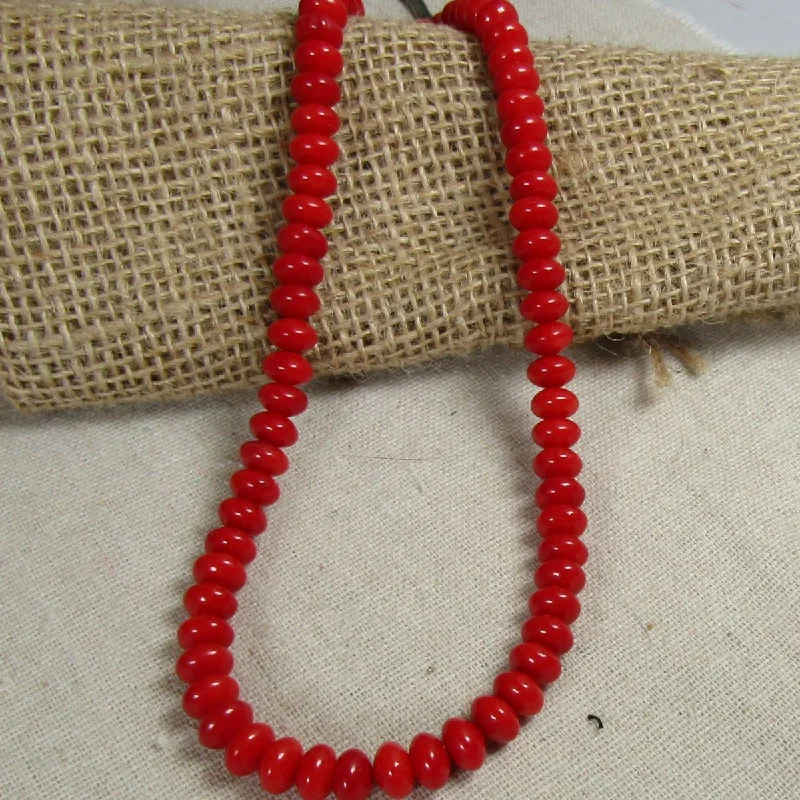 golden charm necklace -Classic Red Gemstone Bead Beaded Necklace