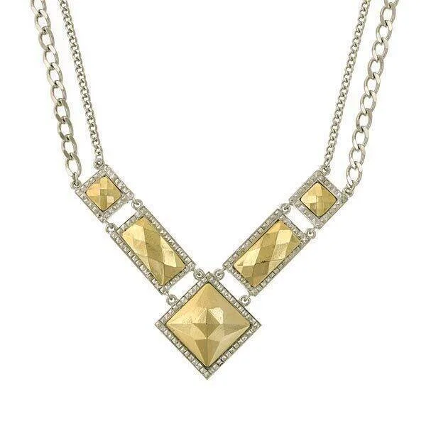 beautiful heart necklace -1928 Jewelry Fusion Lux Chevron Collar Necklace 16" + 3" Extender