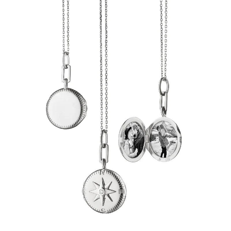 stylish pendant necklace -"Adventure" Compass Locket Necklace