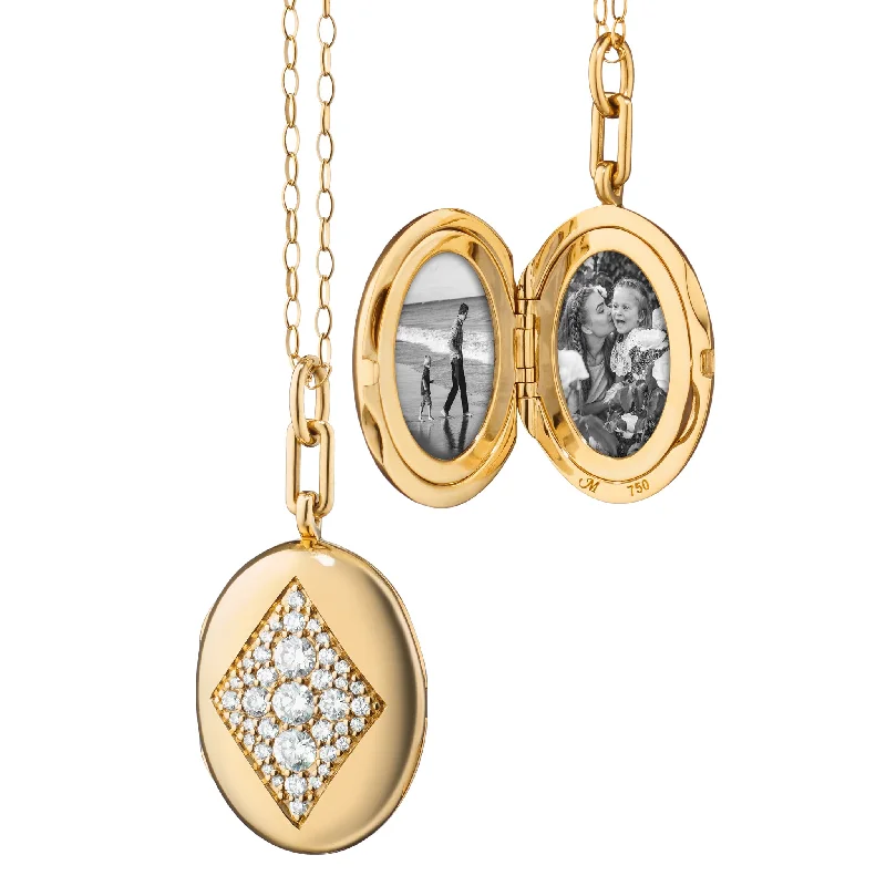 classic pearl necklace -"Charlotte" Gold Locket Necklace