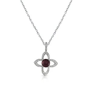 natural stone necklace -18K WHITE GOLD TOURMALINE NECKLACE WITH DIAMONDS