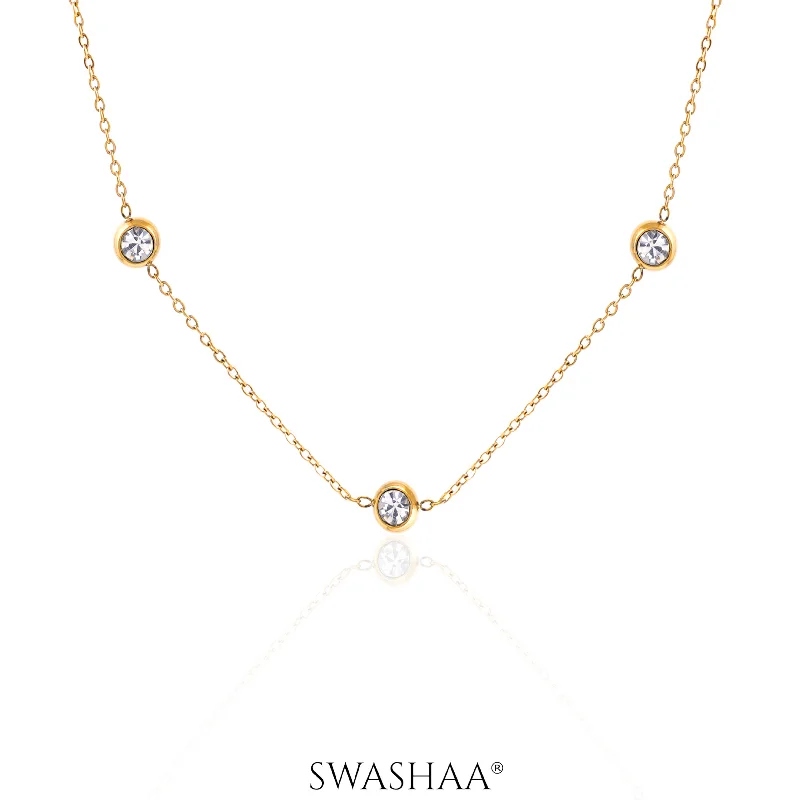 matching necklace for couple -Kaima Diamond 18K Gold Plated Choker