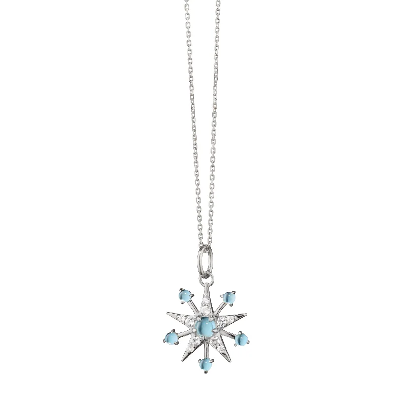 minimalist necklace design -Petite Sapphire & Blue Topaz Star Necklace