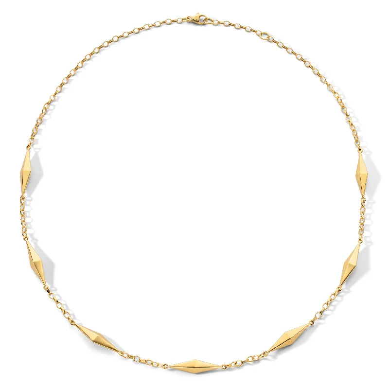 adjustable gold necklace -"Points North" 18K Gold Necklace