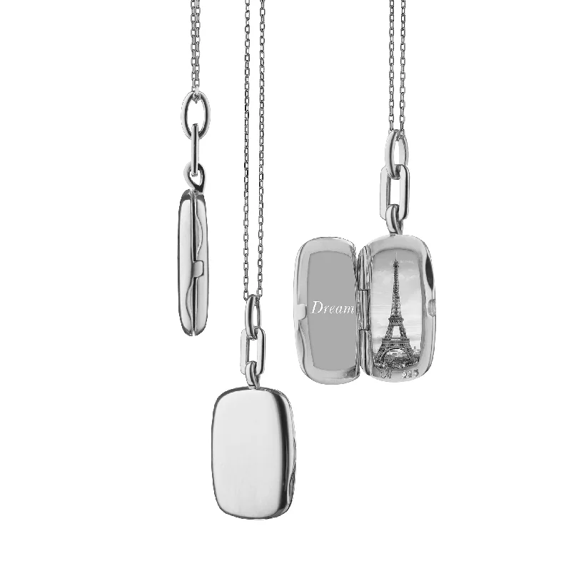 trendy women’s necklace -Slim Rectangle "Dee" Locket Necklace