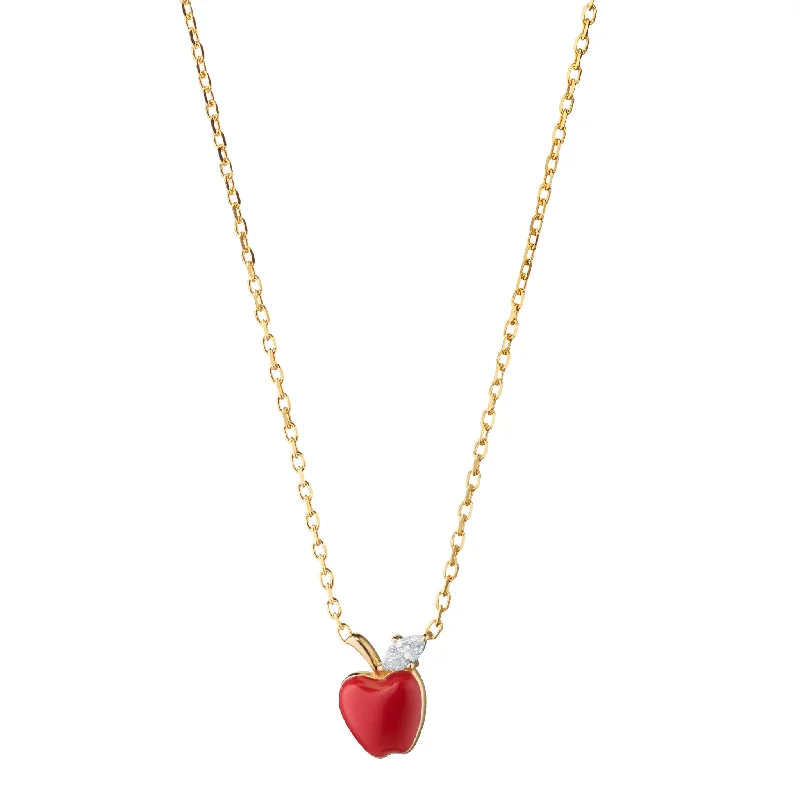 sleek gold necklace -The Apple Necklace