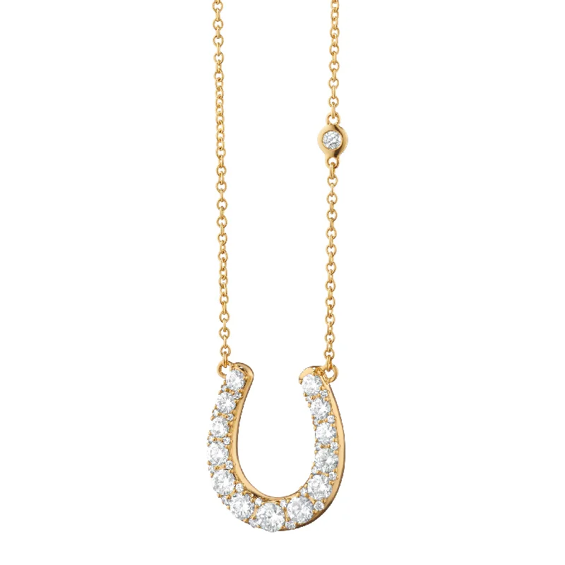 nature inspired necklace -The Horseshoe Necklace with Diamonds