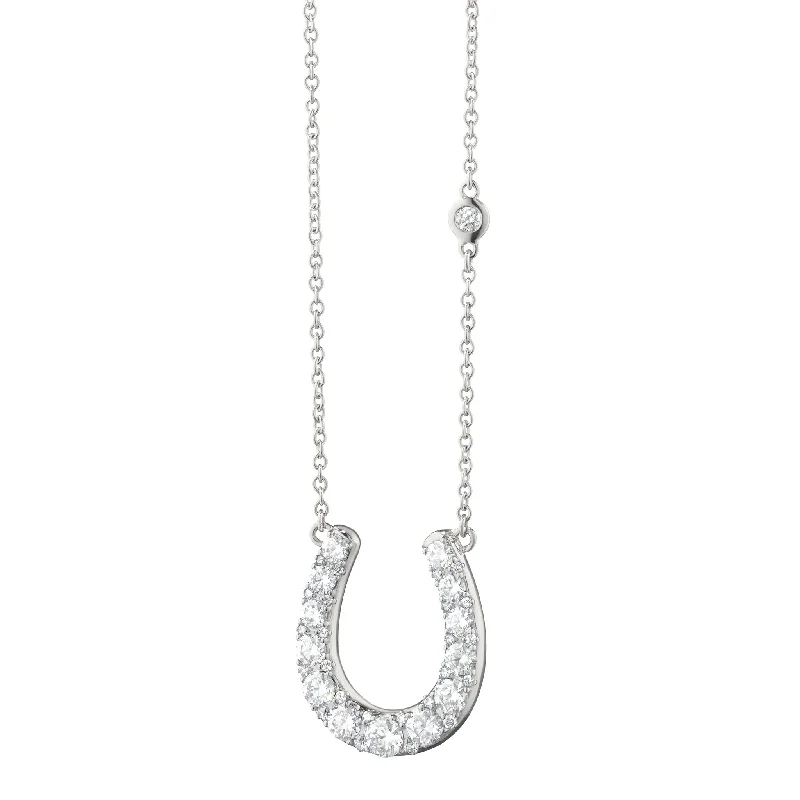 unique crystal necklace -The Horseshoe Necklace with White Sapphires