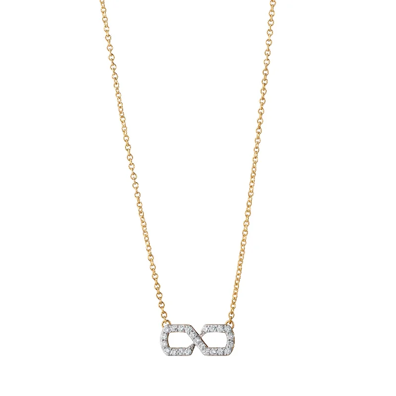 layered pendant necklace -"The Symbol" White Diamond Infinity Necklace