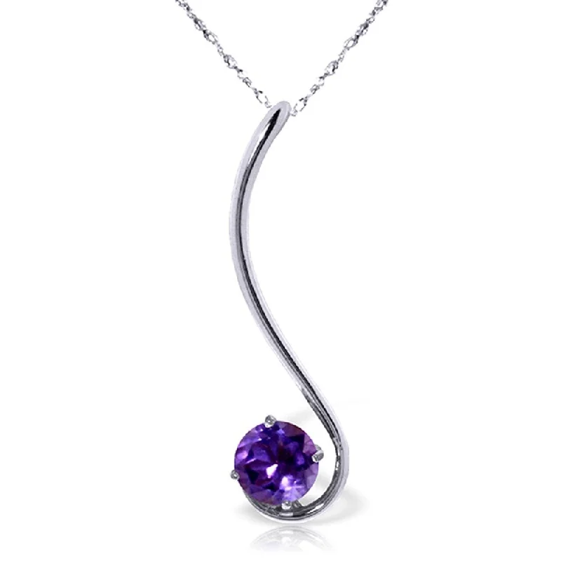 personalized couple’s necklace -0.55 Carat 14K White Gold Reason For Silence Amethyst Necklace