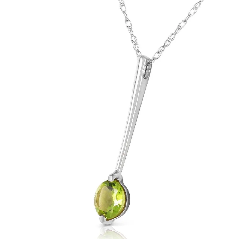 unique women’s pendant necklace -0.65 Carat 14K Solid White Gold Halo Peridot Necklace