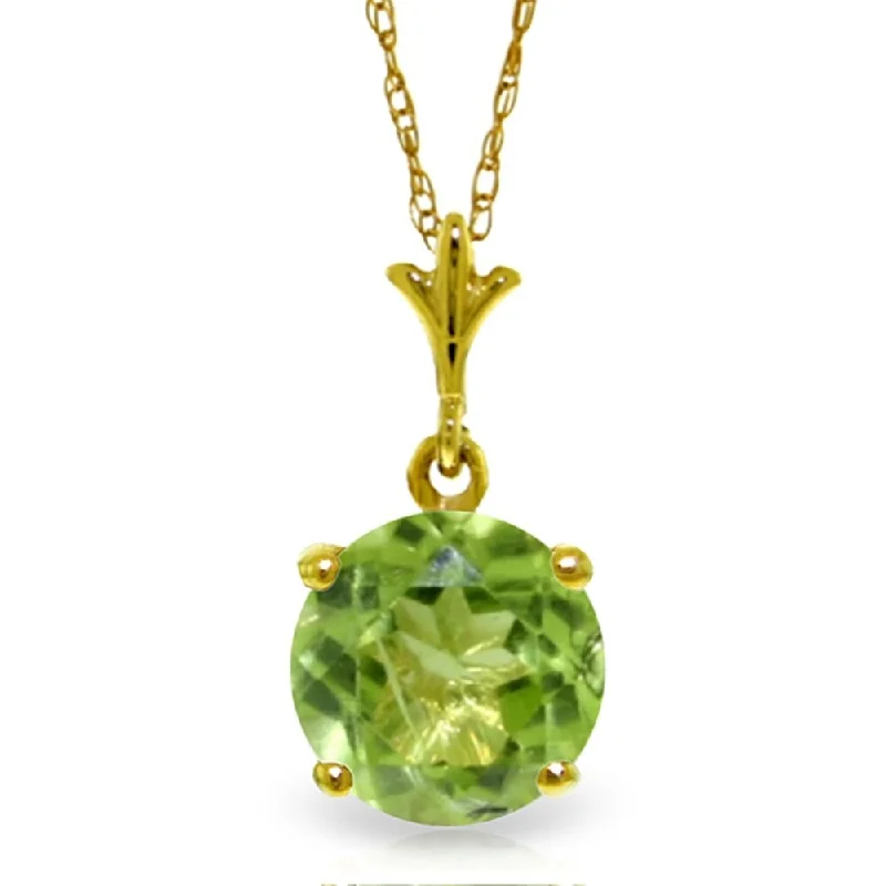 wedding jewelry necklace -1.15 Carat 14K Gold Fits of Passion Peridot Necklace