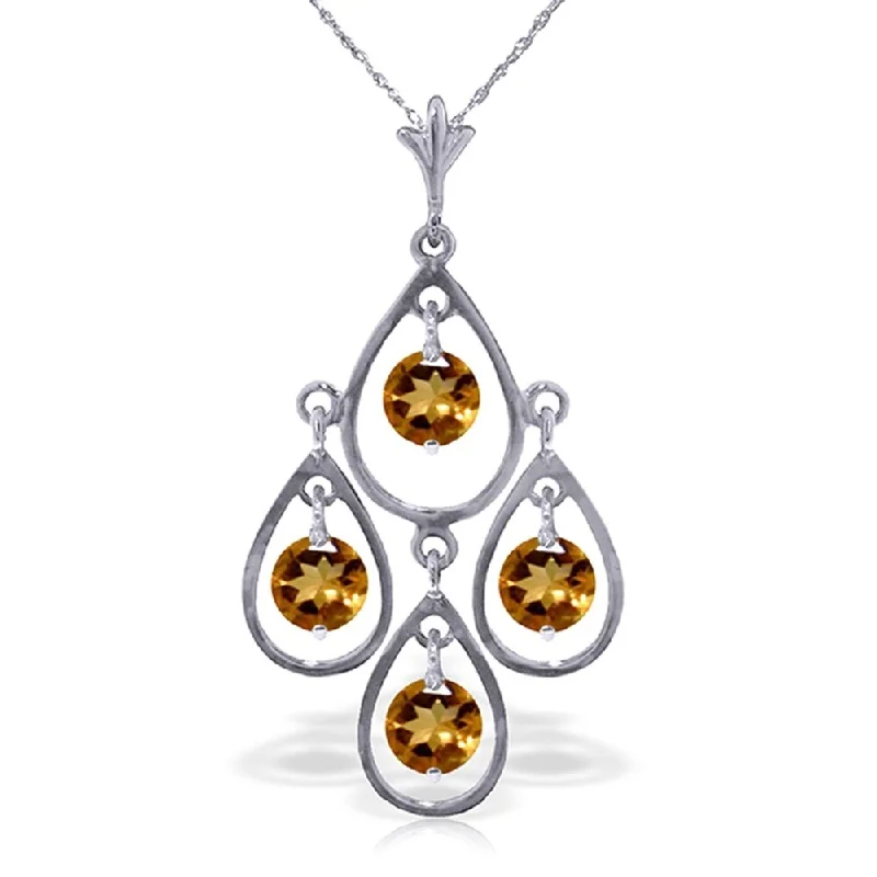 fine diamond necklace -1.2 Carat 14K White Gold Die Is Cast Citrine Necklace