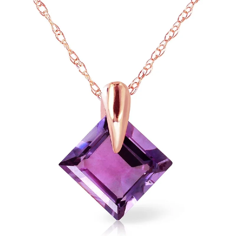 custom necklace with initials -14K Rose Gold Gold Necklace w/ Natural Purple Amethyst