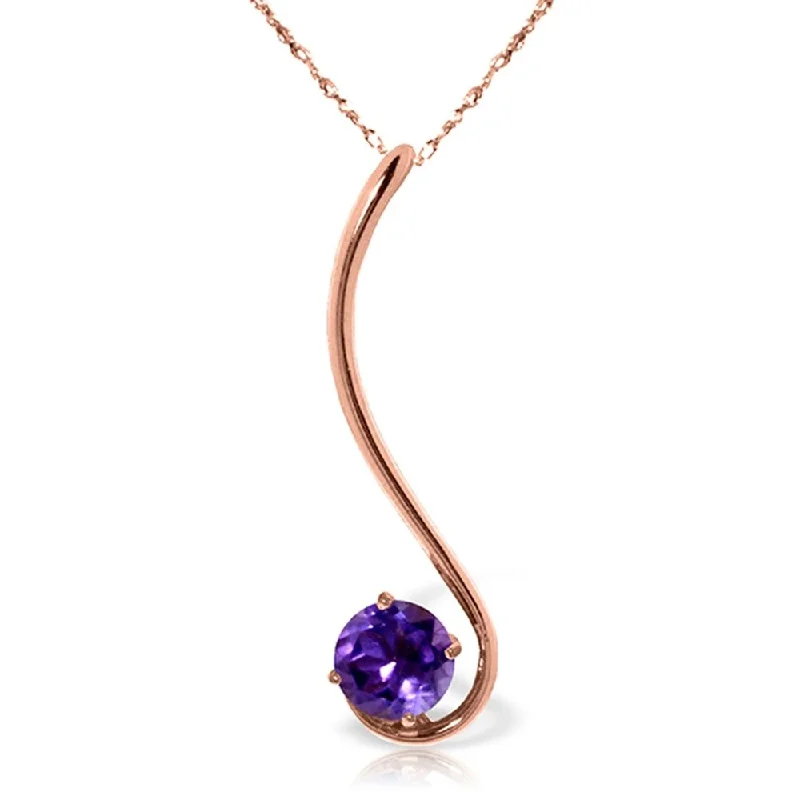 gold plated necklace -14K Rose Gold Purple Amethyst Certified Genuine Limited Edition Necklace