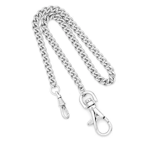 stylish leather necklace -Charles Hubert Solid Stainless Steel 14.5in Pocket Watch Chain