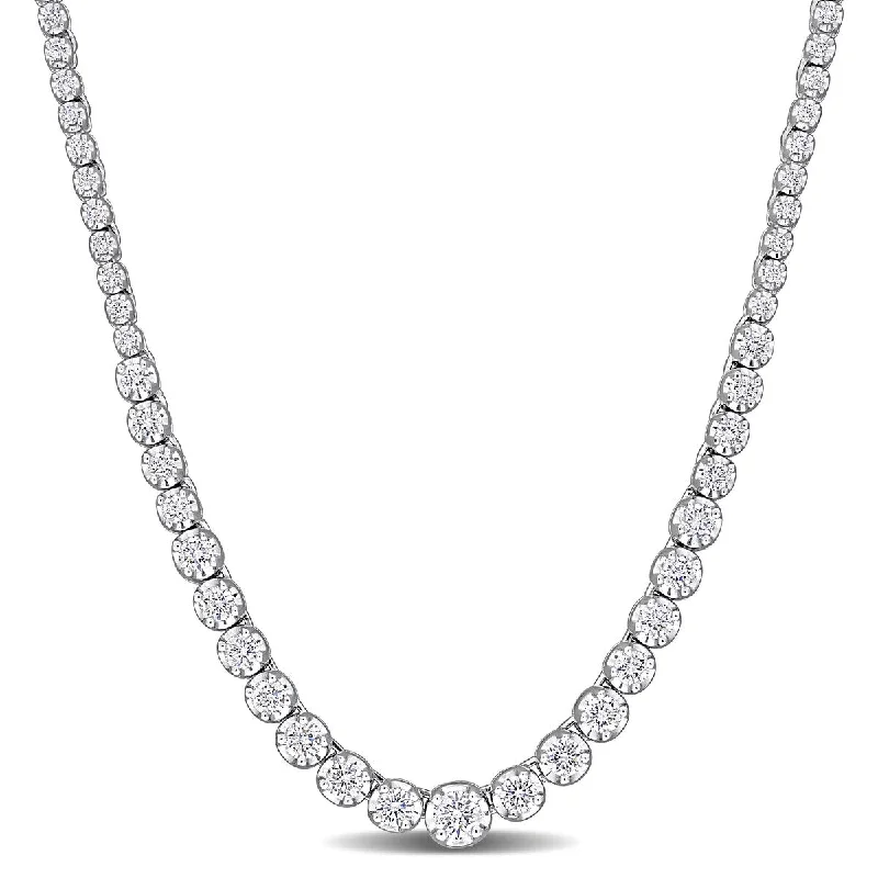 engraved pendant necklace -Created Forever 1 4/5ct TW Lab-Grown Diamond Necklace in 14k White Gold