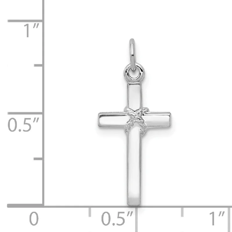 letter necklace for women -Diamond2Deal 14K White Gold Cross Pendant (L- 22 mm, W- 10 mm)