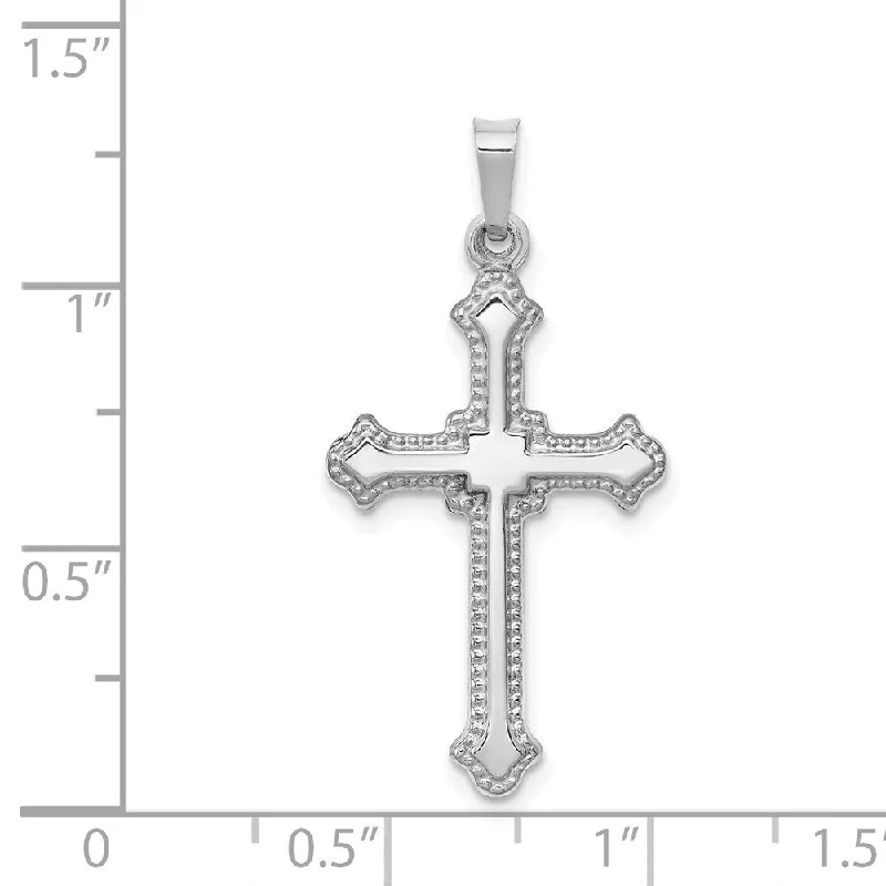 luxury charm pendant necklace -Diamond2Deal 14K White Gold Polished Cross Pendant (L- 32.67 mm, W- 16.5 mm)