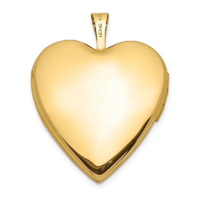 golden charm necklace -Diamond2Deal 14K Yellow Gold 20mm Swirl Heart Locket