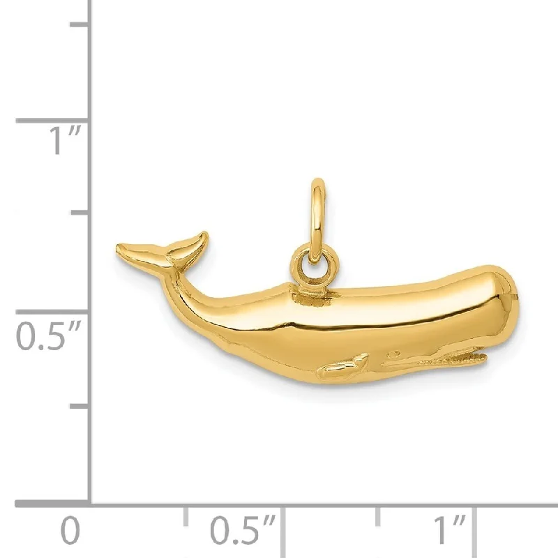 double layer necklace -Diamond2Deal 14K Yellow Gold Sperm Whale Pendant (L- 14 mm, W- 26 mm)