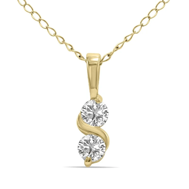 large gold pendant necklace -Marquee 1/5 CTW Infinity Lab-Grown Diamond Pendant in 10K Yellow Gold (F-G Color, VS1- VS2 Clarity)