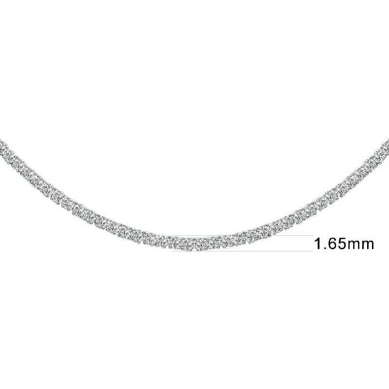 gemstone choker for women -Marquee 5 Carat TW Straight Line Lab Grown Diamond Necklace in 14K White Gold