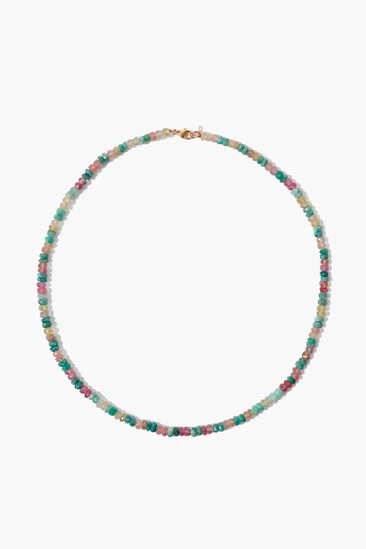 stylish gold necklace -14k Emerald Mix Collar Necklace