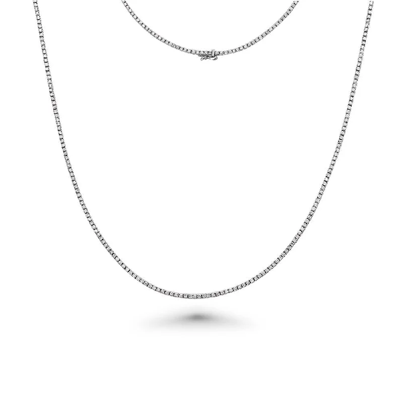 infinity charm for necklace -Diamond Tennis Necklace (3.50 ct.) 1.6 mm 4-Prongs Setting in 14K Gold