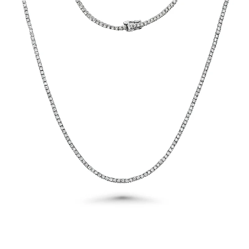 crystal pendant necklace -Diamond Tennis Necklace (8.05 ct.) 2.3 mm 4-Prongs Setting in 14K Gold