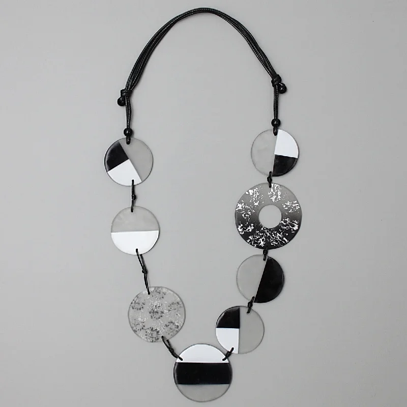 bohemian necklace design -Black and White Emmie Necklace