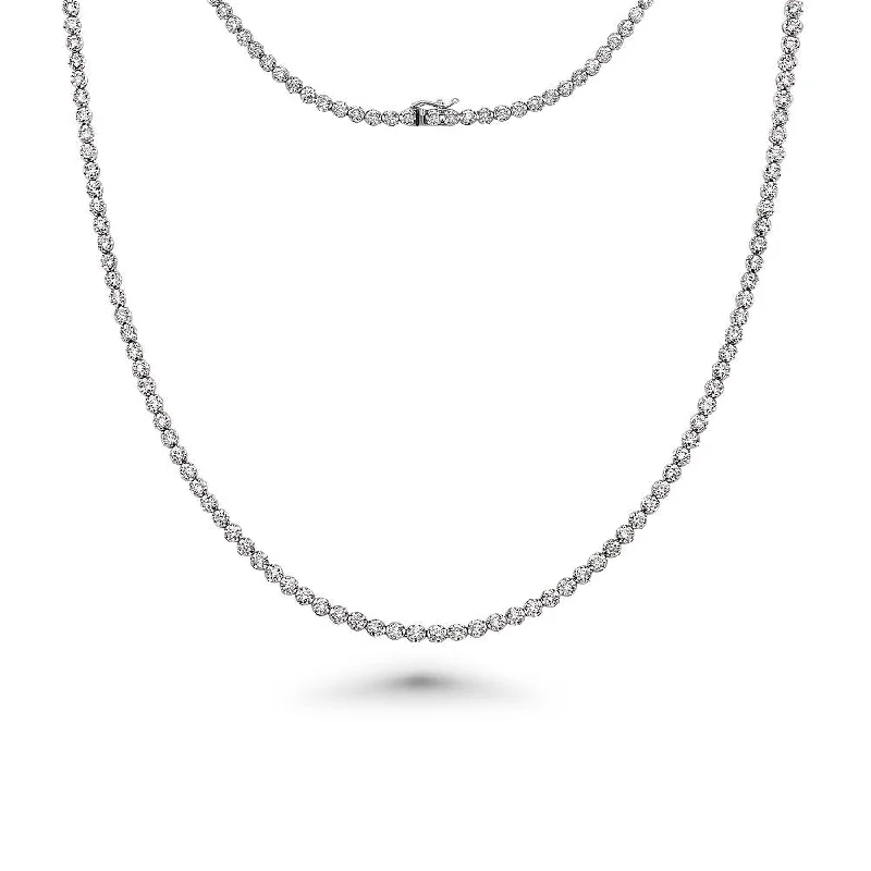 classic gold necklace -Diamond Tennis Necklace (5.50 ct.) 3.10 mm Buttercup Setting in 14K Gold