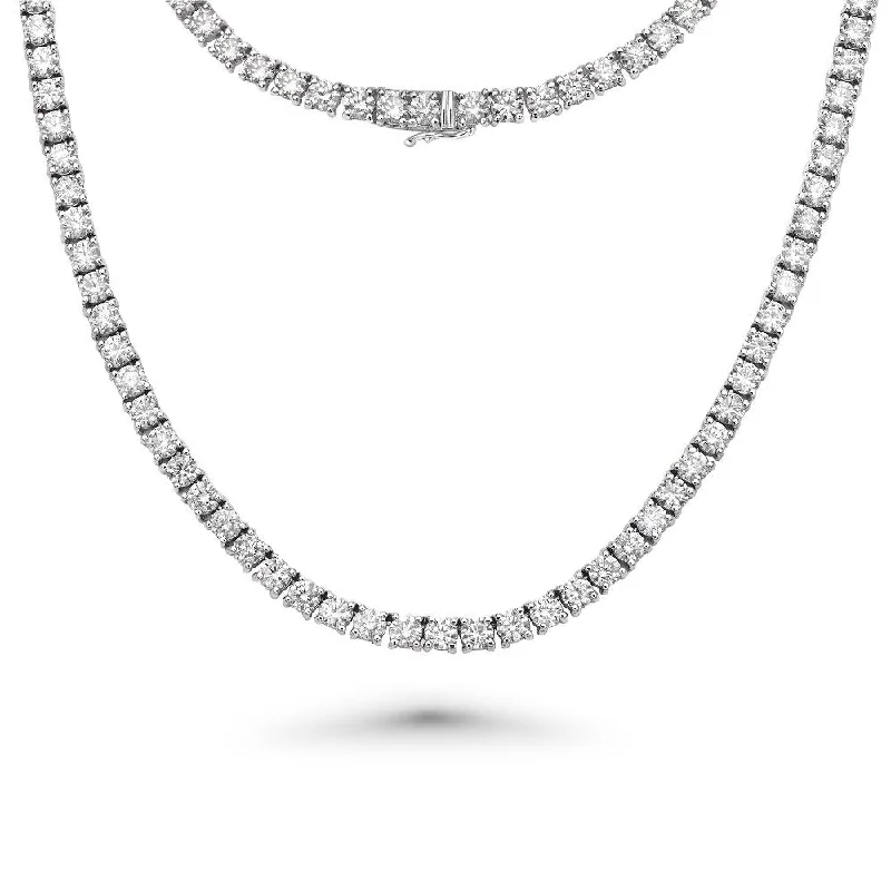 retro style necklace -Diamond Tennis Necklace (32.00 ct.) 4.80 mm 4-Prongs Setting in 14K Gold