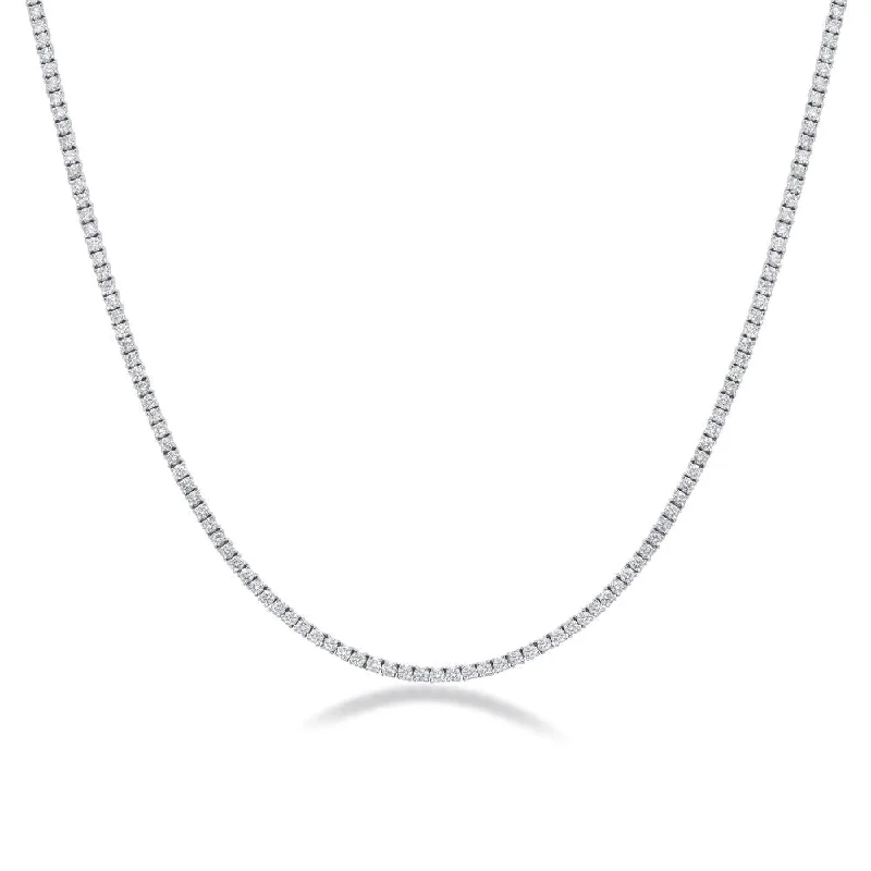 moonstone necklace for women -Lab Grown Diamond Tennis Necklace (5.00ct.) 2.00mm 4-Prongs Setting in 14K Gold