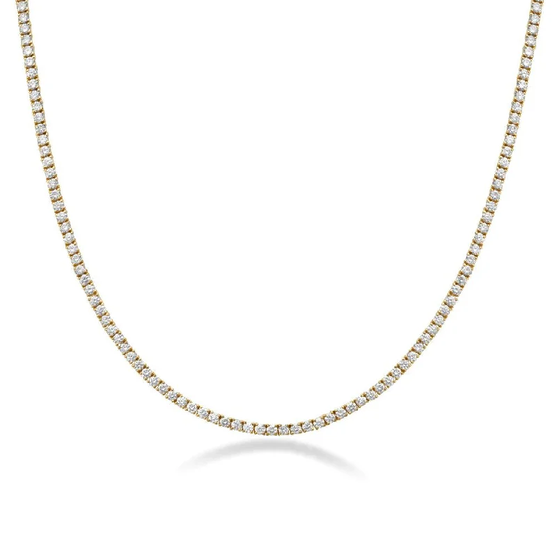 long pendant necklace -Lab Grown Diamond Tennis Necklace (7.50 ct.) 2.3 mm 4-Prongs Setting in 14K Gold