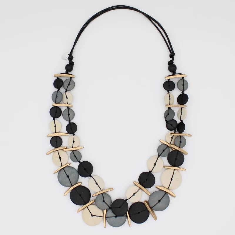 birthstone pendant necklace -Monochrome Cascade Necklace