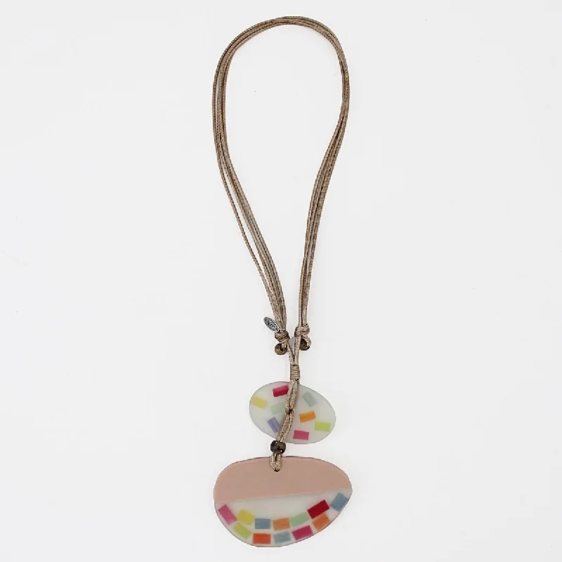 letter necklace for women -Multi Color Demi Pendant Necklace