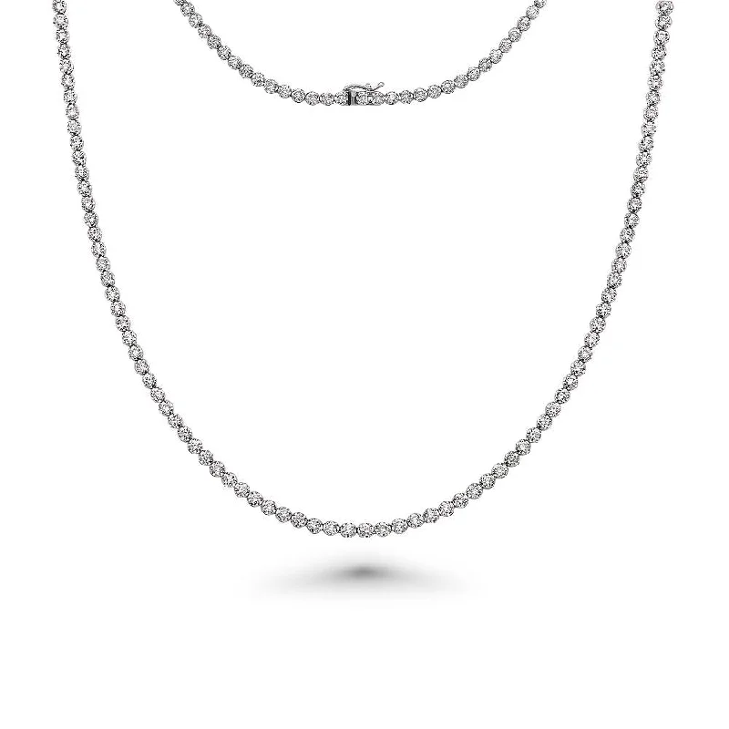 unique gold pendant necklace -Diamond Tennis Necklace (3.50 ct.) 1.6 mm Buttercup Setting in 14K Gold