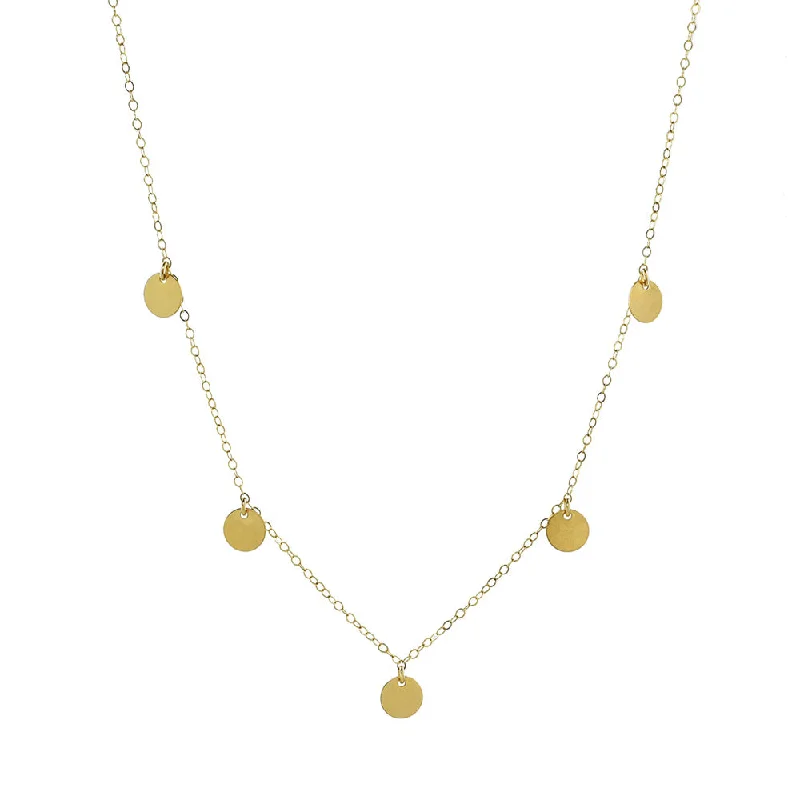 trendy gold necklace -5 Tiny Discs Necklace