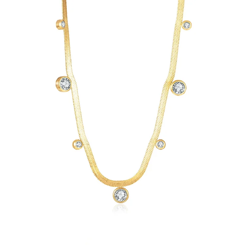 custom gold charm necklace -Filbert