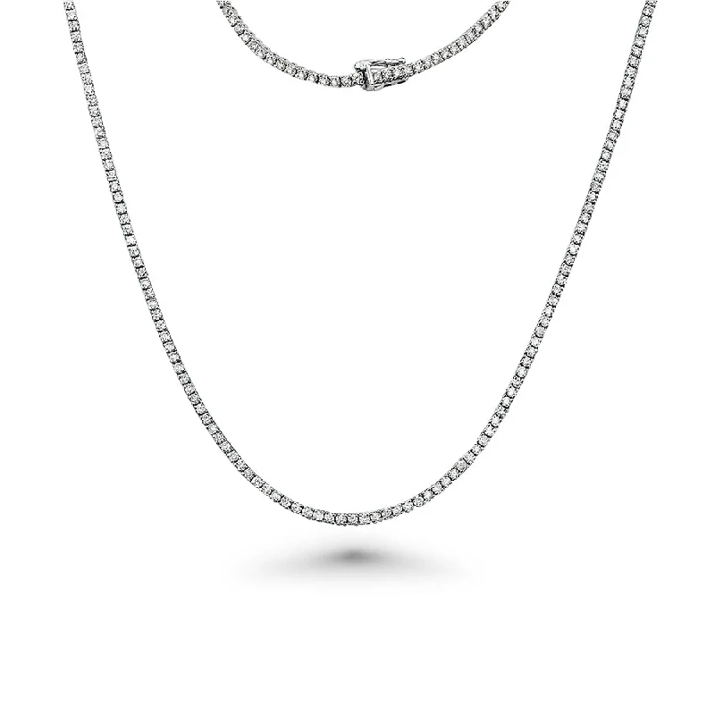 pendant necklace for men -Showroom Collection Diamond Tennis Necklace (11.00 ct.) 2.70 mm 4-Prongs Setting in 14K Gold