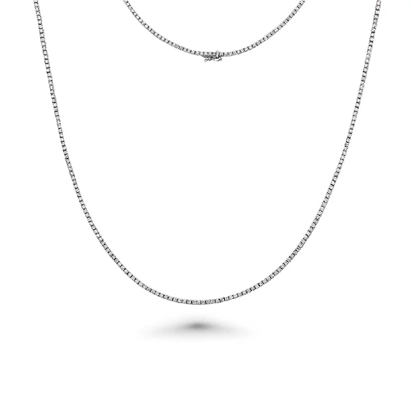 adjustable crystal necklace -Showroom Collection Diamond Tennis Necklace (3.50 ct.) 1.6 mm 4-Prongs Setting in 14K Gold