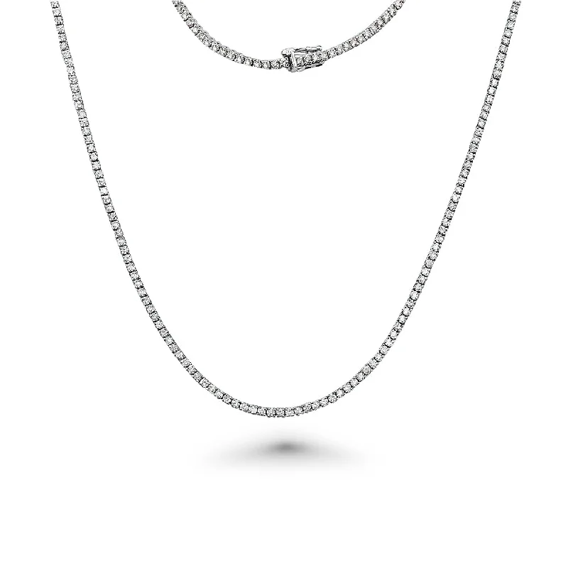 luxury diamond necklace -Showroom Collection Diamond Tennis Necklace (9.00 ct.) 2.5 mm 4-Prongs Setting in 14K Gold