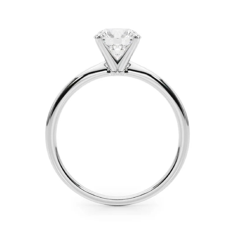 luxury wedding bands with unique designs -Auriya 14k Gold 1.00ctw Round Solitaire Lab Grown Diamond Engagement Ring 4-Prong Basket