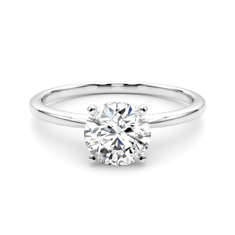 platinum engagement rings for high-end proposals -Auriya 18k Gold 1.00ctw Round Solitaire Lab Grown Diamond Engagement Ring 4-Prong Basket